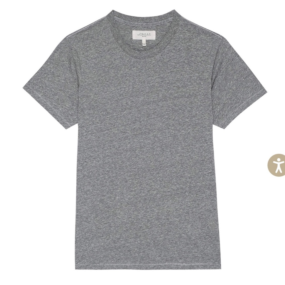 "The GREAT. Men’s Boxy Crew tee. NWT. Color: Heather Gray